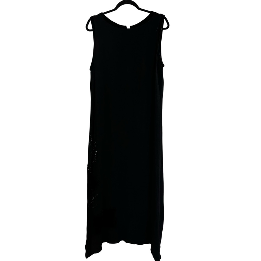 J. Jill black sleeveless beaded dress with velvet accents Size 16 - Picture 3 of 16